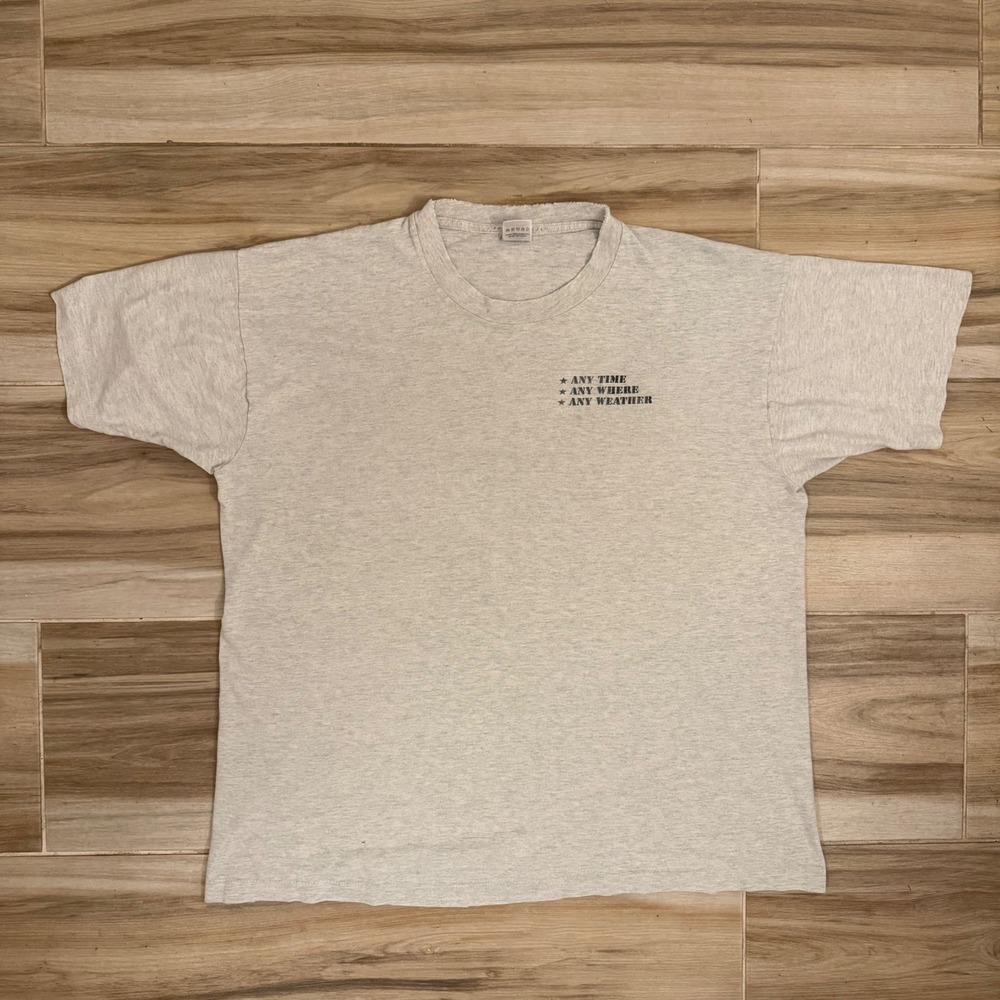 Vintage Fruit of the Loom Apache Longbow Helicopter T-Shirt XL Single Stitch